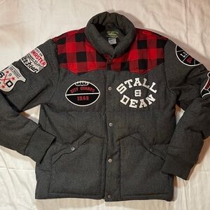 Men’s Varsity Wool Coat, Vintage Style Jacket. Size Medium Heavy Duty & Warm